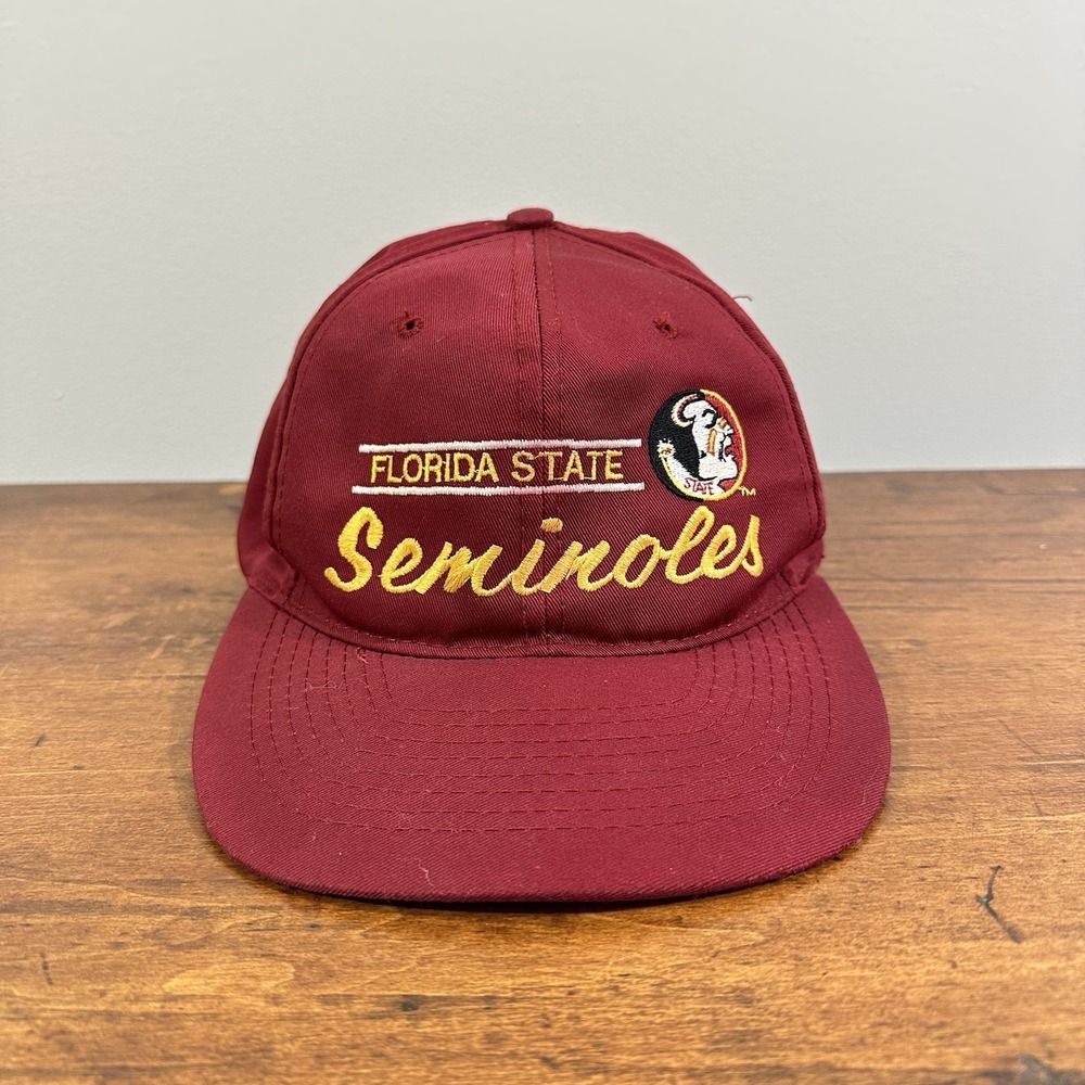 Vintage Florida State Snapback Seminoles Script‎ NCAA College Hat Cap 90s ANCO